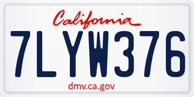 CA license plate 7LYW376