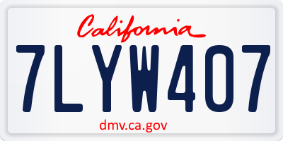 CA license plate 7LYW407