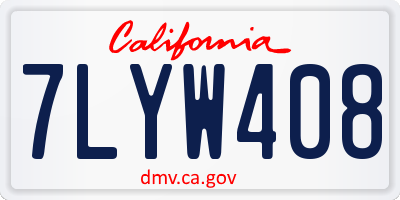 CA license plate 7LYW408