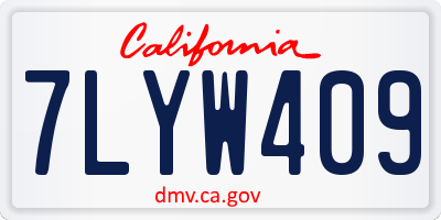 CA license plate 7LYW409