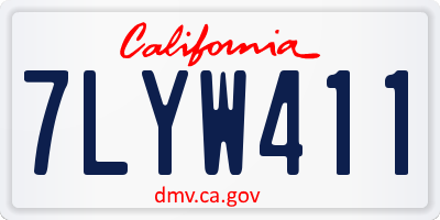 CA license plate 7LYW411