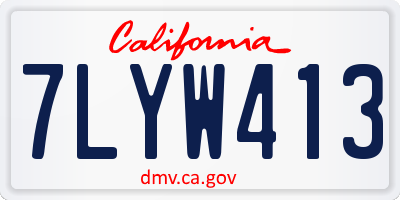 CA license plate 7LYW413