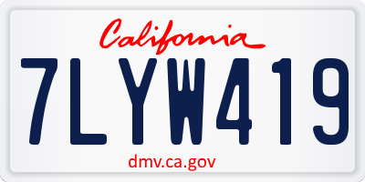 CA license plate 7LYW419