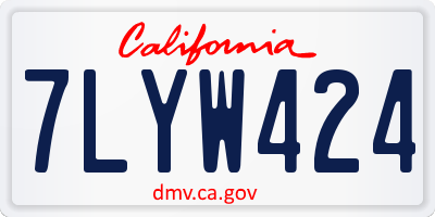 CA license plate 7LYW424