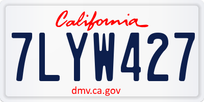 CA license plate 7LYW427