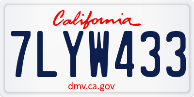 CA license plate 7LYW433