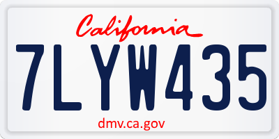 CA license plate 7LYW435