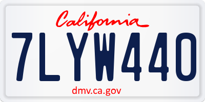 CA license plate 7LYW440