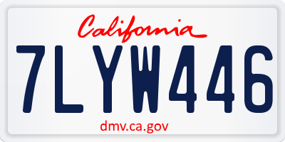 CA license plate 7LYW446