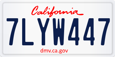 CA license plate 7LYW447