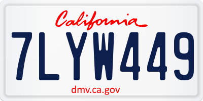 CA license plate 7LYW449