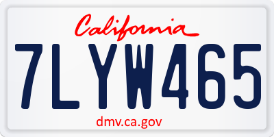 CA license plate 7LYW465