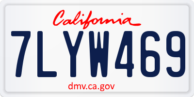 CA license plate 7LYW469