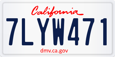 CA license plate 7LYW471