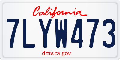CA license plate 7LYW473
