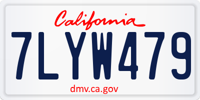 CA license plate 7LYW479