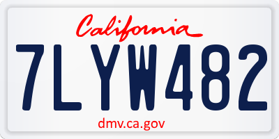 CA license plate 7LYW482
