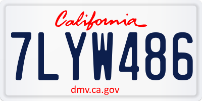 CA license plate 7LYW486