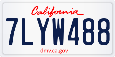 CA license plate 7LYW488
