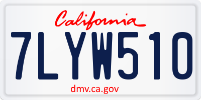 CA license plate 7LYW510