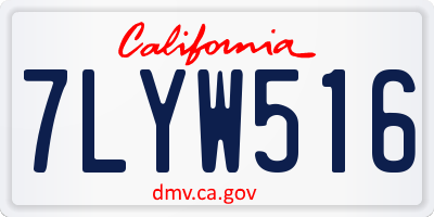 CA license plate 7LYW516
