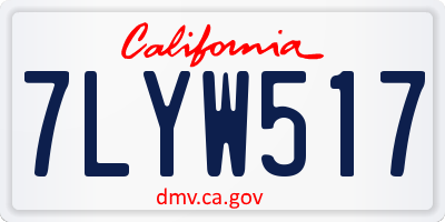 CA license plate 7LYW517