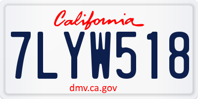 CA license plate 7LYW518