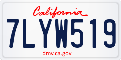 CA license plate 7LYW519