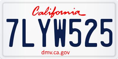 CA license plate 7LYW525