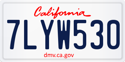 CA license plate 7LYW530