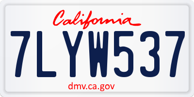 CA license plate 7LYW537