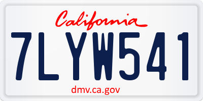 CA license plate 7LYW541