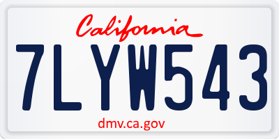 CA license plate 7LYW543