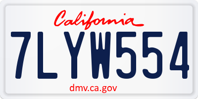 CA license plate 7LYW554