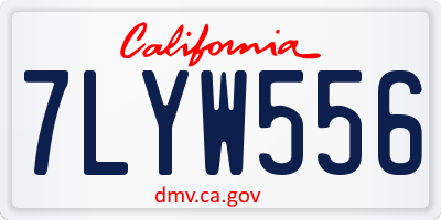 CA license plate 7LYW556
