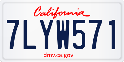 CA license plate 7LYW571
