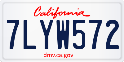 CA license plate 7LYW572