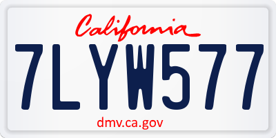 CA license plate 7LYW577