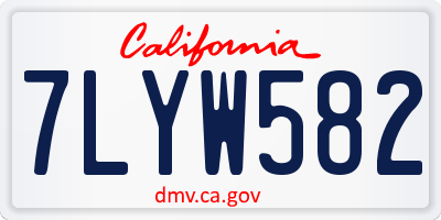 CA license plate 7LYW582