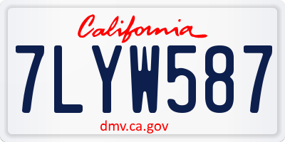 CA license plate 7LYW587