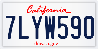 CA license plate 7LYW590