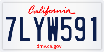 CA license plate 7LYW591