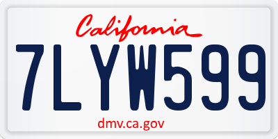 CA license plate 7LYW599