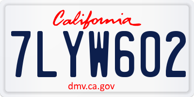 CA license plate 7LYW602