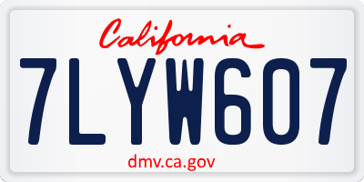 CA license plate 7LYW607