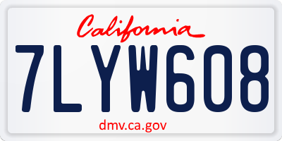 CA license plate 7LYW608