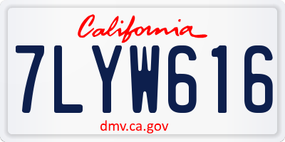 CA license plate 7LYW616