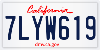 CA license plate 7LYW619