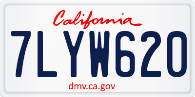 CA license plate 7LYW620