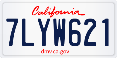 CA license plate 7LYW621